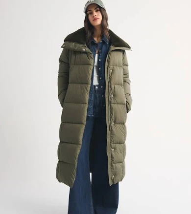 Abercrombie & Fitch Women's Belted Long Puffer