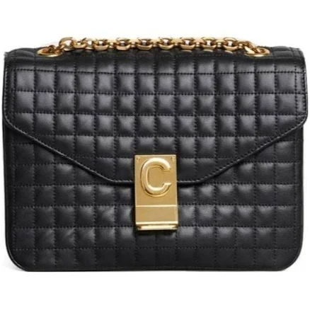 Celine Medium C Quilted Leather Shoulder Bag Women