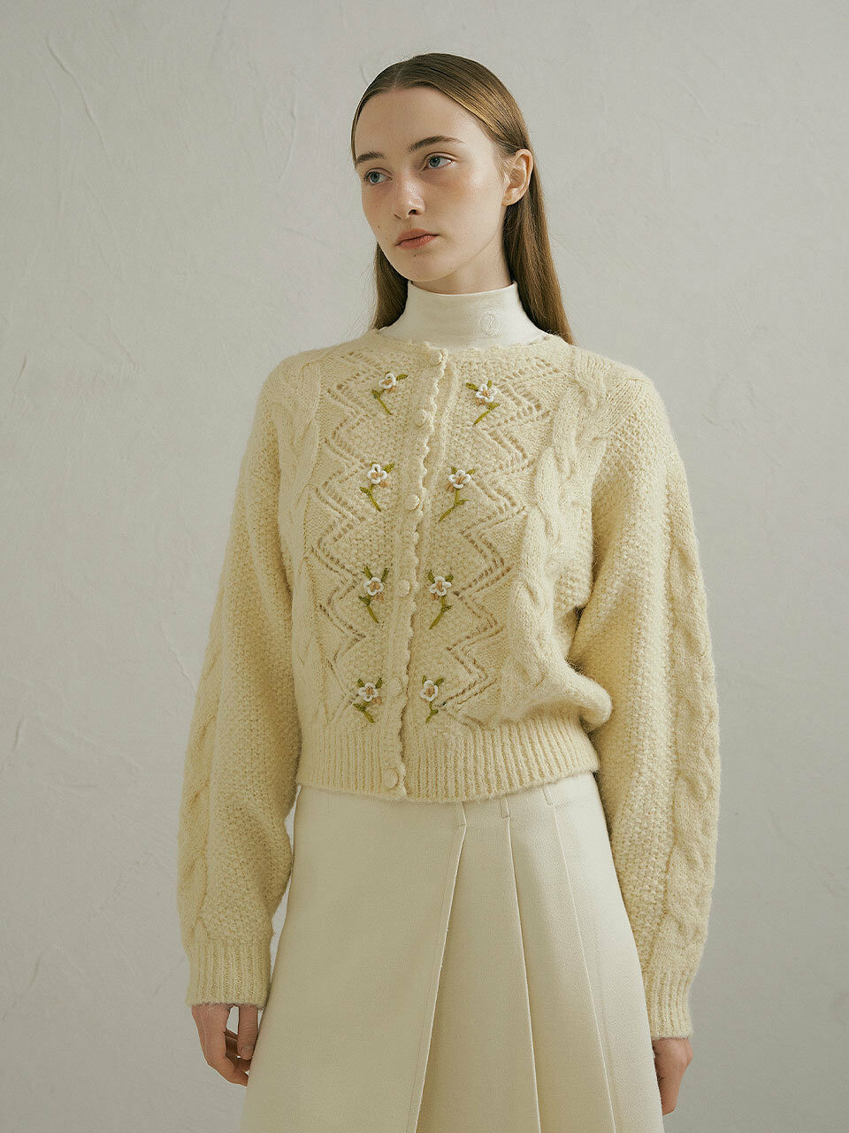 Grandma Wool Knit Cardigan