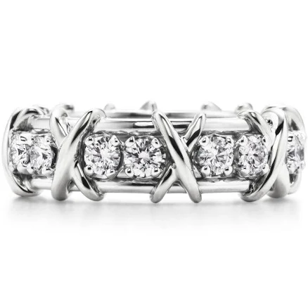 Tiffany Platinum Diamond Sixteen Stone Ring