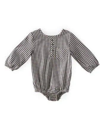 Baby Pehr Gingham Long Sleeve One-Piece