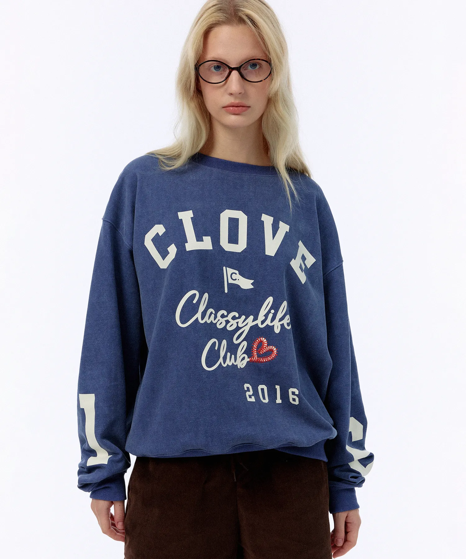 [24FW clove] Love Sweatshirt (Blue)