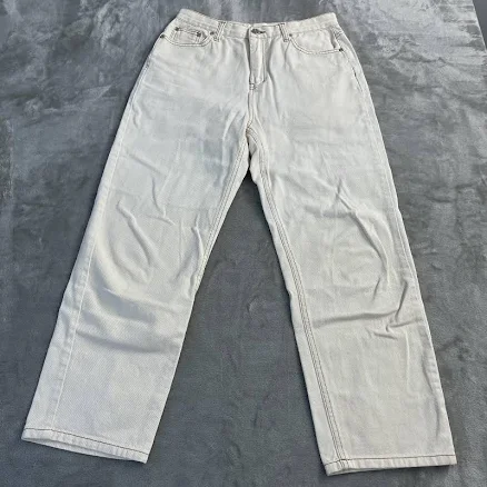Kindersalmon Jeans Womens 2 White High Rise Straight Leg 100% Cotton