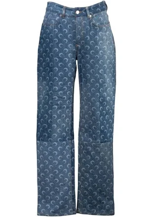 Marine Serre Moon print straight-leg jeans