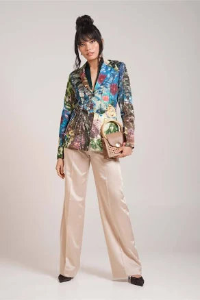 Gaia Blazer and Wide-Leg Trousers Set