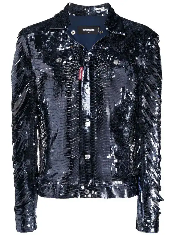 Sequin-embellished Shirt Jacket