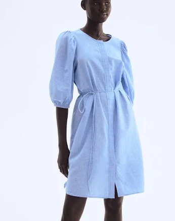 H&M Ladies Melange Linen-Blend Dress