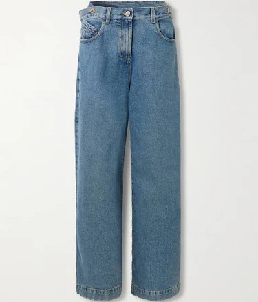 The Attico Layered High-rise Wide-leg Jeans - Women - Blue Denim - XS