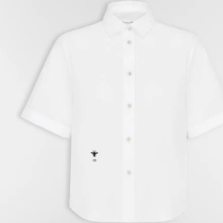 DIOR Women's Cropped Cotton Poplin Blouse