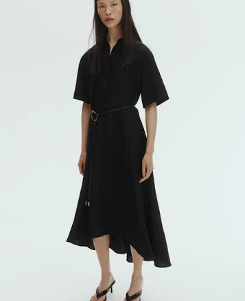 H&M Ladies Tie-Belt Shirt Dress