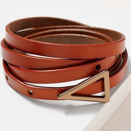 Triangle Buckle Leather Belt