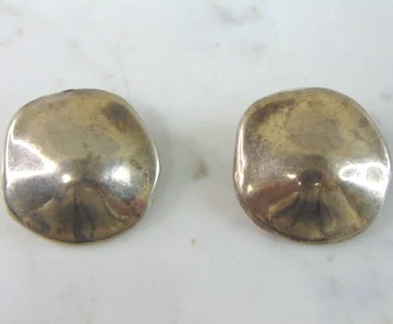 Womens Vintage Estate Sterling Silver Clip On Earrings 22.1g E2160