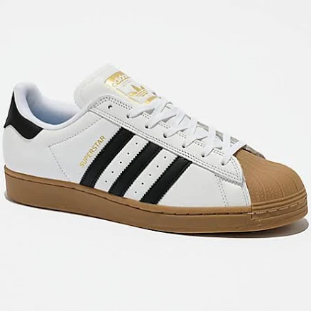 adidas Superstar ADV White, Black & Gum Skate Shoes
