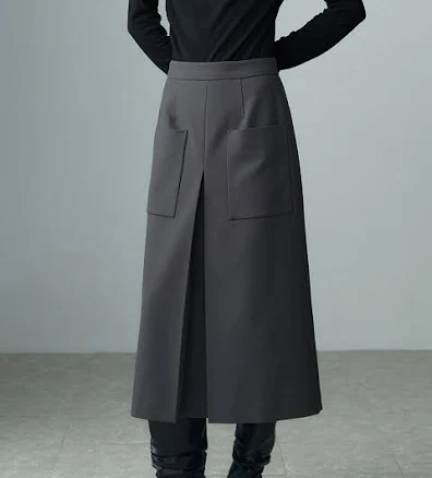 RE RHEE Front Pocket Long Skirt_Khaki Gray by W Concept