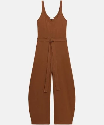 Zara Woman's Belted Heavy Cotton Jumpsuit