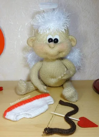 Cupid Angel Knitting Pattern. Valentine Amigurumi Knitted Doll, Love Toy plushie Patterns