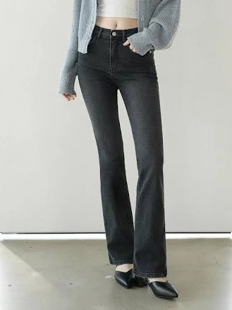WAAR FOR Women Women's W52 Long Semi Boots Cut Denim Pants