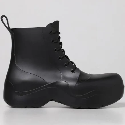 Bottega Veneta Men's Puddle Lace-up Rubber Ankle Boots