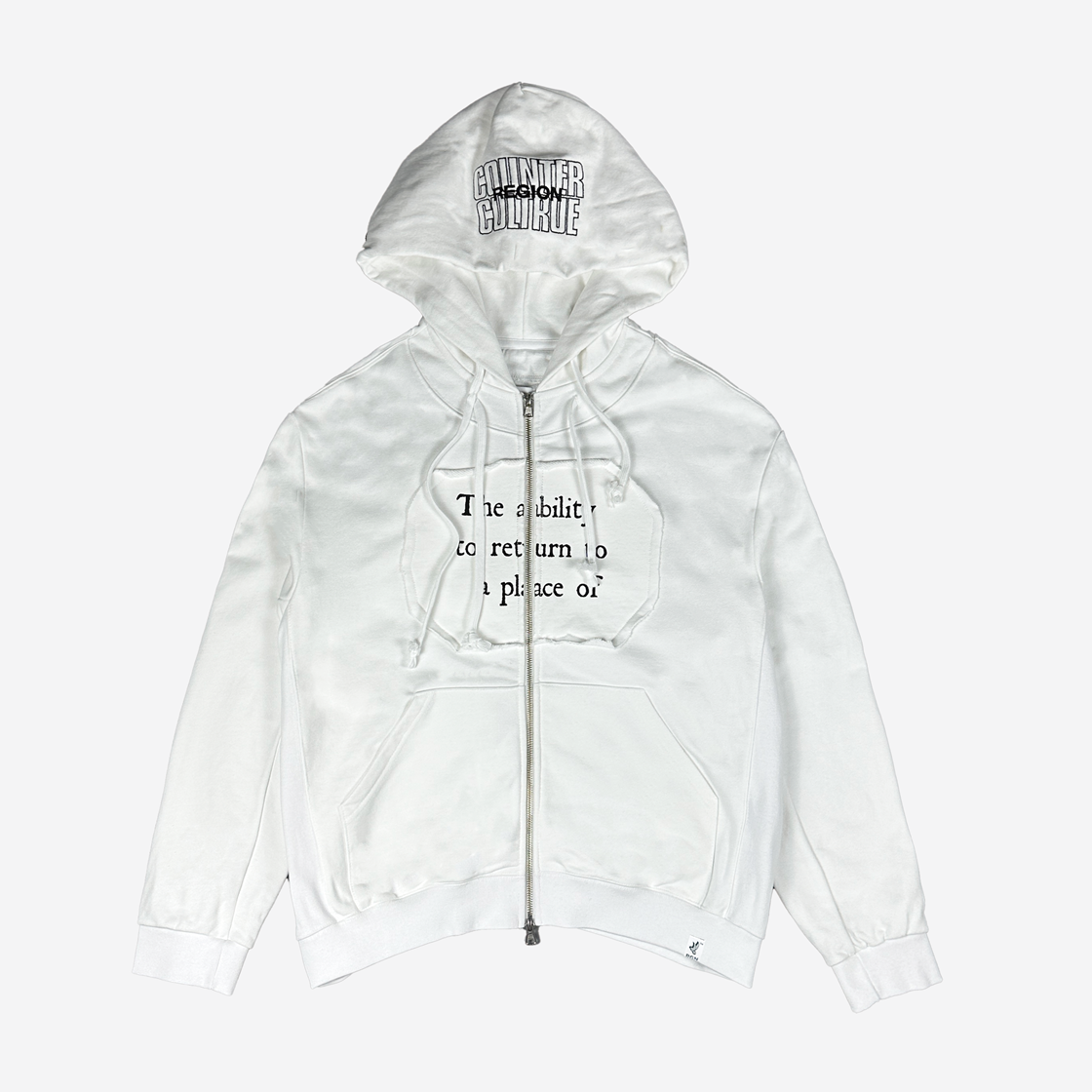 Resurrection13 Patch Work 2Way Zip Up Hoodie White