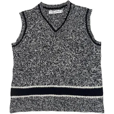 DIOR Women's V-Neck Sleeveless Wool and Cashmere Knit Sweater