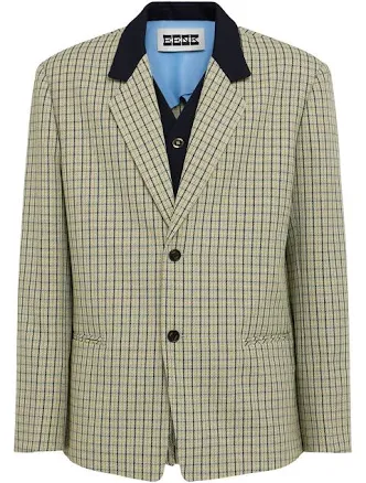 EENK Men's Single Breast Wool Blend Blazer