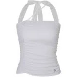 [PAIN OR PLEASURE] ANGEL SHIRRING TOP white