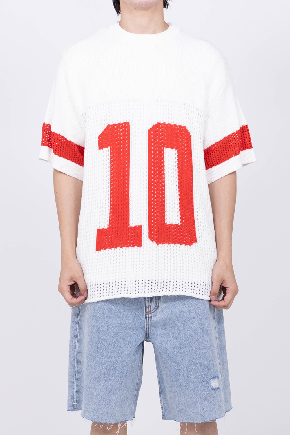 KNIT MESH JERSEY V2 WHITE/RED