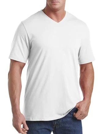 Harbor Bay by DXL Big and Tall Wicking Jersey V-Neck Tee Men's