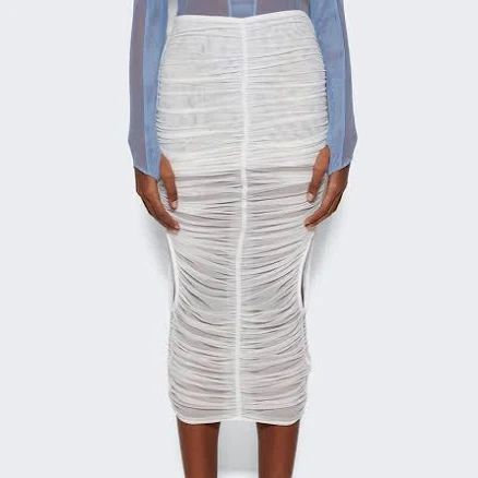 Mugler Draped Skirt | Warm White | Fr34 | The Webster