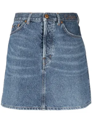 High-waist Denim Skirt