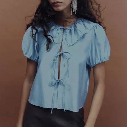 H&M Ladies Tie-Front Blouse