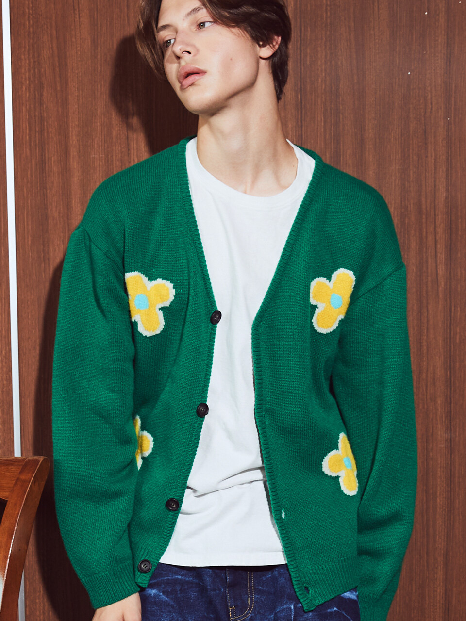 Flower Garden Cardigan _ Green Bee