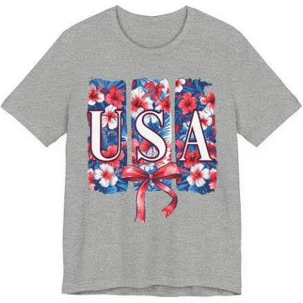 USA Floral Block Tee