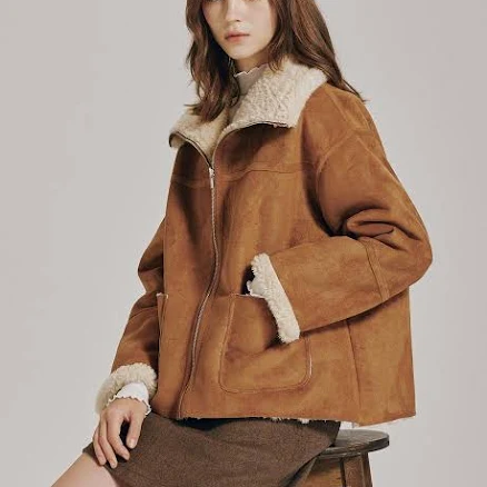 Nouve Reversible Suede Mustang Coats [Camel] by W Concept