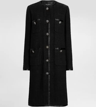 Dolce & Gabbana Single-breasted Raschel Tweed Coat