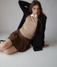 Peter Pan Collar Pullover ( Camel)