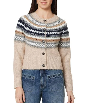 Habitual Fair Isle Cardigan-Brown
