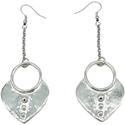 Full Heart Silver Earrings