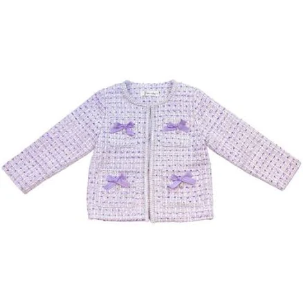 Bowtie Pearl Trim Tweed Jacket