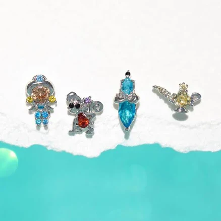 Girls Crew Crystal Multi-color Disney Princess Jasmine Stud Earring Set