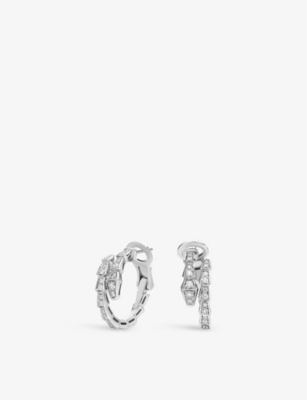 Serpenti Viper 18ct white-gold and 0.75ct diamond earrings