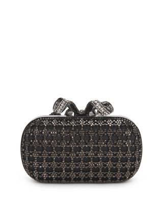 Black Rhinestone Embellished Micro Bow Bag