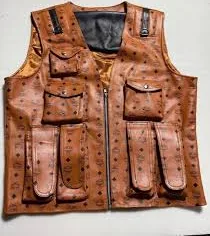 MCM Inspired Leather Vest: Moto Biker Style