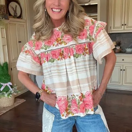 Blushing Rose Cotton Blouse