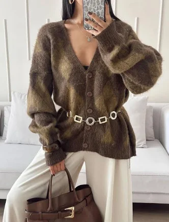 Mohair-Style Oversized Cardigan