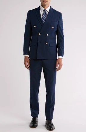 Braveman Men's Slim Fit Double Breasted Suit