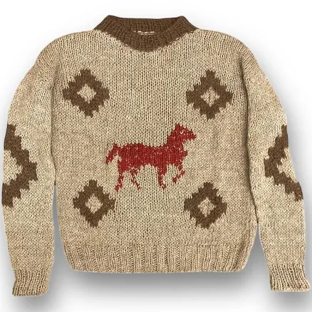 Red Horse Hand-Knitted Llama Sweater