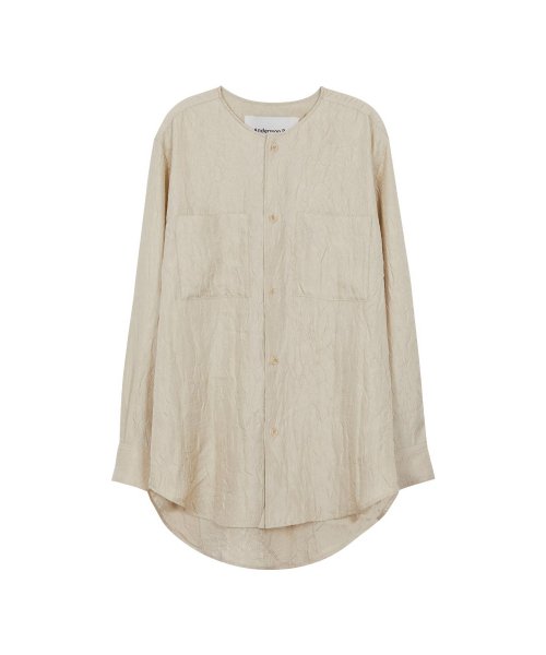 Collarless Wrinkle Shirt