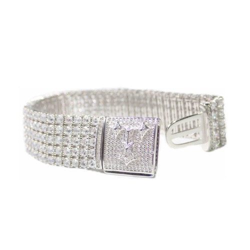 TIKOONZ ICED OUT SILVER 925 5ROWS TENNIS BRACELET - 타이쿤즈 아이스아웃 실버 925 5ROWS 테니스 팔찌
