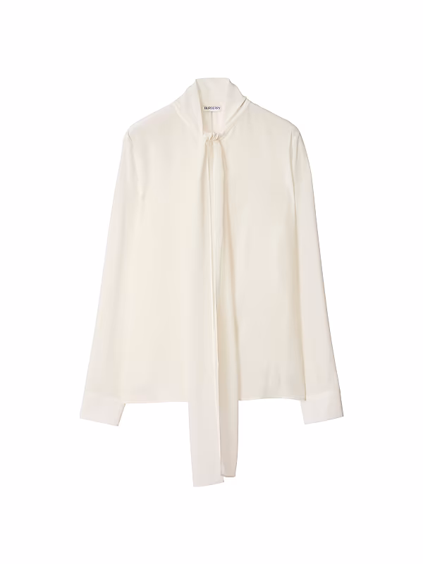 Tie-neck Silk Blouse